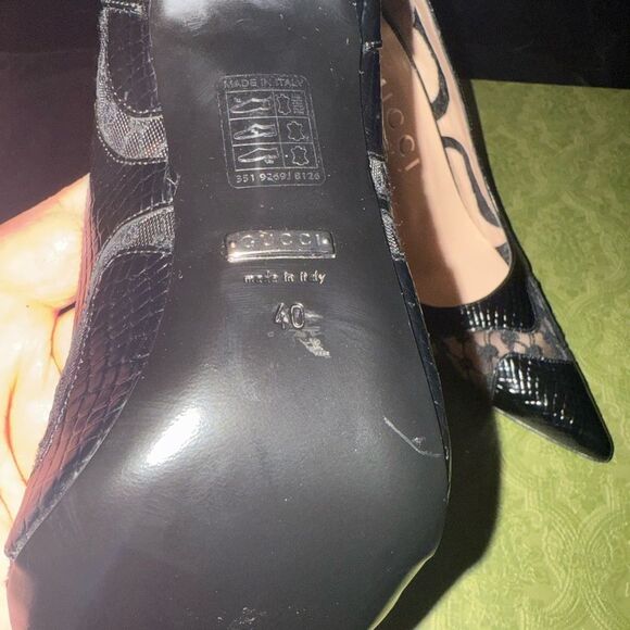 Brand new with box Gucci Elegant Black Lace Stiletto Heels - Picture 7 of 7